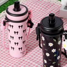 吸管保温杯不锈钢大容量旅行咖啡杯防漏便携式保温水瓶 - 彩色 - 查看 6