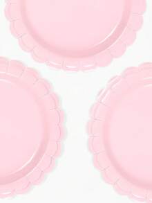 10pcs/20pcs/50pcs Light Pink Paper Plates 9 Inch Pink Scalloped Plates Disposable Dinner Plates 7 Inch Cake Paper Plates For Wedding Babe Shower Gender Reveal Bridal Party Supplies Birthday Party Dessert Plates