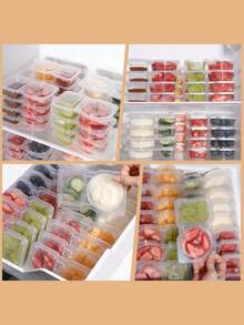 20pcs Reusable Snack Containers With Lids, New Design Snack Boxes, Snack Divider Boxes, Snack Packaging Boxes, Double Layer Snack Boxes, Suitable For Dining Out And Camping - Multicolor - View 6