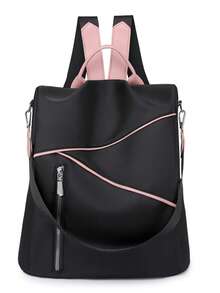 Fashion Women's Large Capacity Anti-Theft Backpack, Colorblock Design, Suitable For Travel, Campus And Street Wear, School Backpack - Black - View 17