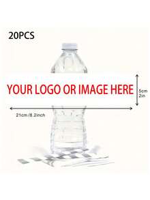 Etichette adesive personalizzabili per bottiglie d'acqua minerale, 500 ml, impermeabili, etichette personalizzate, adatte per decorazioni di celebrazioni, matrimoni, compleanni, feste ed eventi con finitura glitterata, riutilizzabili, bianche con motivo a scacchi, decorazioni per eventi | Etichette glitterate | Etichette adesive, decorazioni per bottiglie d'acqua, adatte per matrimoni, compleanni, affari, di feste, dimensione singola: 21 cm x 5 cm, pronte per un brunch