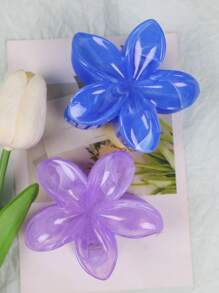 2pcs/Set Pink White Purple Ombre Hibiscus Flower Large Plastic Hair Clips, Elegant And Versatile, Suitable For Everyday, Party, Work, Travel For Women,Pink Accessories