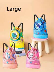 1pc Zipper Closure Fashion Cartoon Unicorn/Little Crocodile/Little Shark/Little White Rabbit Swimming Bag Children's Wet And Dry Separation Waterproof Storage Bag, Boys And Girls Sports Fashion Portable Cute Cartoon Backpack Bag, Suitable For Outdoor, School Daily Use, Is A Perfect Gift For Boys And Girls (Pattern Position Random)