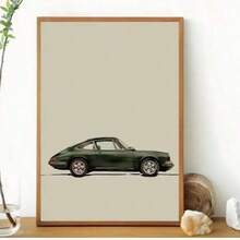 1 张经典绿色跑车帆布艺术印刷老式汽车海报，是汽车爱好者的理想礼物，适用于家庭、卧室、厨房、客厅、浴室、酒店、咖啡厅、办公室的无框墙壁装饰，非常适合春季房间装饰！