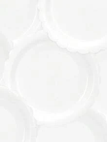 10件/20件/50件白色扇形纸盘7英寸9英寸一次性白色扇形餐盘适用于婚礼婴儿送礼会生日派对用品一次性甜点盘 - 白色 - 查看 6