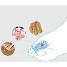 Paquete de 5 manguitos para los dedos de los pies cortables, hechos de tela elástica forrada con gel de silicona. Protectores de dedos de los pies que alivian el dolor, los callos y los callos. - Para dedo medio - Ver 7