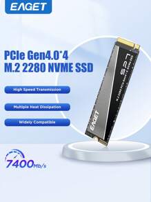 1TB/2TB/4TB SSD M.2 2280 PCIe Gen 4x4 NVMe con velocidad de hasta 7400MB/S, unidad de estado sólido interna de alto rendimiento y transferencia de datos ultra rápida para PC, portátil y juegos