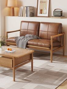 Nordic Solid Wood Sofa Chair, Compact Balcony Minimalist Recliner, Household Single Armchair, Designer Leisure Chair