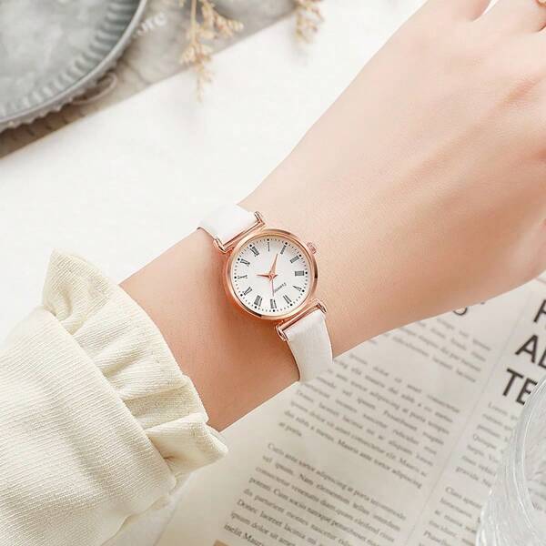 Montres pour femmes - Montre numérique multicolore pour femme avec échelle romaine en or rose, montres à quartz de luxe légères, montres pour femmes