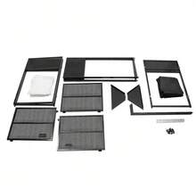 DJ Event Facade Foldable Screen Frame DJ Booth Stand W/ 23" X 73" Flat Table Top - Black - View 11
