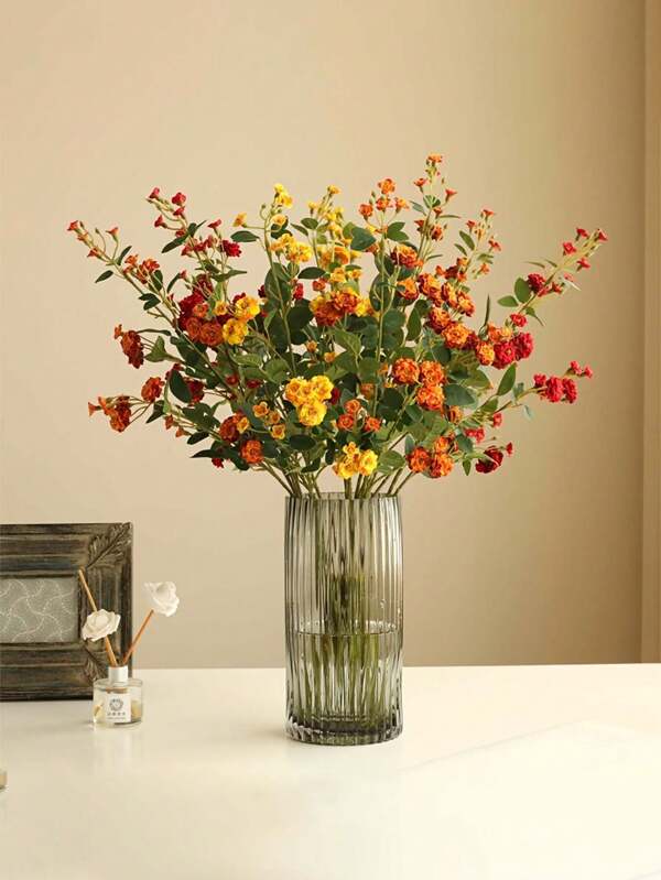 1 pieza/2 piezas Rosas artificiales elegantes y nobles, rosas pequeñas naranjas de 29,1 pulgadas de altura, flores artificiales, flores falsas, plantas artificiales, decoraciones artificiales de estilo nórdico minimalista, adecuadas para decoración del hogar, decoración del dormitorio, decoración del centro de la mesa de comedor, suministros para fiestas de cumpleaños, decoración de bodas, arreglos florales de jarrón DIY, decoraciones de otoño para la sala de estar de la granja, festival de la cosecha, Acción de Gracias, Halloween