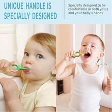 2PCS Kids Toothbrush For Ages 0-3 | Round Soft Bristles With Chewable Handle