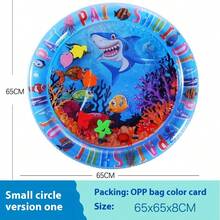 1pc 26.9 X 19.6 Inch Inflatable Baby Dolphin Crawling Mat, Water Play Mat, Baby Toy, Thick Crawling Pad, Ocean Water Mat, Water Spray Mat, Activity Game Mat, Holiday Gift, Water Mat (Floating Objects Random Color)