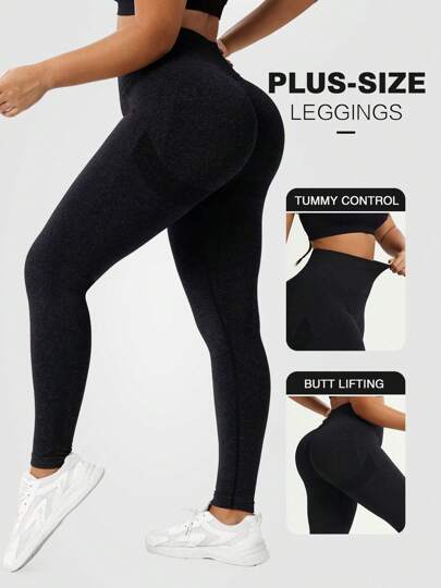TNTOR Pantalones de fitness de cintura alta levantadora de glúteos para mujer de talla grande, mallas deportivas elásticas de secado rápido con efecto peach butt, diseño de cintura alta con control de abdomen, adecuados para entrenamiento, ciclismo y yoga