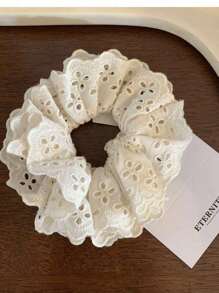 3 Stücke hochwertige Damen Scrunchies aus Spitze in Schwarz, Weiß, Braun - modische, vielseitige, elegante Haraccessoires geeignet für den täglichen Lässig-Stil, Partys, Pendeln, Strand, Make-up-Kombination