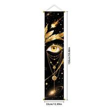 Moon Phase And Planets Tapestry Wall Hanging Decorative Banner, Aesthetic Art Decor For Bedroom, Dorm, Living Room - Black Gold - View 15