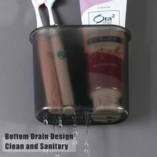 Soportes para cepillos de dientes montados en la pared, soporte autoadhesivo para cepillo de dientes, accesorios de baño para cepillo de dientes y pasta de dientes - Claro-1 - Ver 4