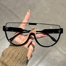 Unisex Oversized Semi-Circular Glasses - Anti-Glare , Perfect For Hiking, Beach Trips, And Daily Outdoor Activities; Durable And Stylish - Tròng kính màu cam nhạt - Xem 4