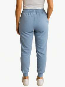 Pants Jogger Dama Deportivo Para Mujer Confortable y Cómodo Con Jareta Cordón o Cinta De Ajuste De Color Solido Negro, Gris, Lila Púrpura, Rosa Fiusha, Azul, Marrón, Rosa Coral, Menta y Celeste Con Bolsillos y Puño Elástico Casual Moderno y Spandex - Azul Claro - Ver 3