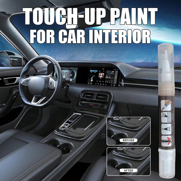 Water-Based Paintbrush With Soft Bristles For Repairing Scratches, Tears And Abrasions On The Leather Of Car Interiors
