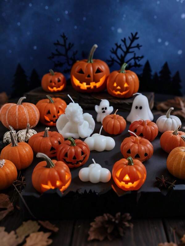 Halloween Decorative Candles, Suitable For Halloween Decor, Tabletop Layout And Adornment