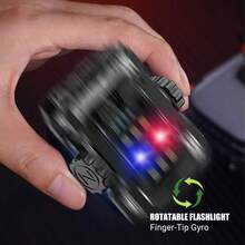 1 件 6 模式磁性旋转陀螺手电筒，6g 超轻钥匙链灯，COB 双光源快速充电，强光/弱光/频闪/救援灯，机械帽夹 EDC 迷你工具灯 - 彩色 - 查看 7