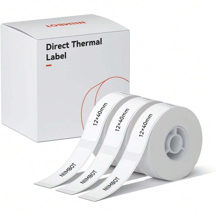 - Cinta para etiquetadora D11/D110/D101, 12 x 40 mm, 480 etiquetas, 3 rollos, blanco - 14x50mm blanco - Ver 1