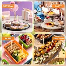 [High-Quality Bamboo Forks] 100/200pcs High-Quality Bamboo Mini Forks - 3.5" Disposable Forks For Parties And Events - Cocktail Accessories - Multicolor - View 6