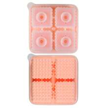 1 bandeja de cubitos de hielo cuadrados 3D, molde de silicona grande y divertido de cubitos de hielo cuadrados para cócteles, bourbon, brandy, whisky, negro, regalo para hombres - Rosa - Ver 2