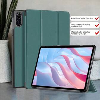 适用于荣耀 Pad X9 X8 X8A X8Pro 11.5 SE 11 11.5 英寸 S 平板电脑保护套适用于小新 Pad Tab M9 M10 M11 保护套适用于 Galaxy Tab S10 S9 S8 S7 FE Plus S6 Lite 平板电脑皮革三折叠支架保护套兼容 iPad Pro 11 Air 11 13 适用于小米 Redmi Pad SE 6S Pro 自动睡眠边缘保护壳