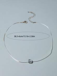 imoli 1pc Minimalist Chic Luxury Fish Line Pendant Beaded Necklace, Suitable For Daily Wear - A27-nek-wc - View 8