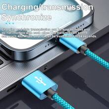 3-Pack USB-C Fast Charging Cables [3.3/6.6/10 Ft] USB-A To C Nylon Braided Charging Cords, C-Type Data Sync Cables Compatible With Samsung Galaxy A14 5G A13 A54 A53 A23 A24 A03s S23 S22 Ultra S21 S20, Compatible With IPhone 16, 16 Pro Max, 15, 15 Plus, 15 Pro, 15 Pro Max, Redmi, OnePlus And Android Phones, Compatible With Type-C Chargers - Multicolor - View 6