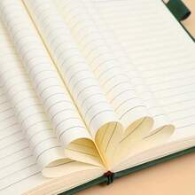 Extra Thick A5 Vintage Notebook With Magnetic Closure – Leatherette Cover, Dated English Pages & Bookmark – Professional Business Journal For Meetings, Office Notes, And College Use - Xanh nhạt Xám - Xem 5