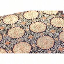 大竹産業 仏前椅子 籐ラタンチェア 紺金襴ブラウン 43x38cm スタッキング 法事 座敷用 OT14JP - ネイビーブルーとゴールドブロケードブラウン - チェックする 3