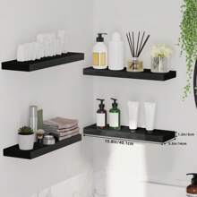 Estantes flotantes para el baño, 4/8 piezas de 15.8 pulgadas de estantes de madera rústicos montados en la pared para el almacenamiento del baño, decoración del baño de vuelta al colegio