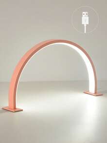 1 pieza Lámpara en forma de media luna blanca/rosa de 14.1 pulgadas/20.4 pulgadas, lámpara para uñas, alimentada por USB, adecuada para arte de uñas, tocador, mesa de estudio, iluminación decorativa para mesita de noche. - Multicolor - Ver 10