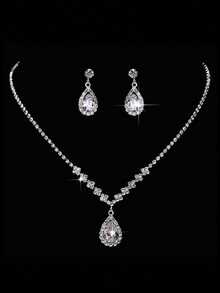 新娘首饰套装 - 项链和耳环