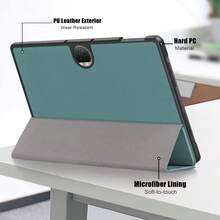 Funda de tableta compatible con Honor Pad X9 X8 X8A X8Pro 11.5 SE 11 11.5"S, Xiaoxin Pad Tab M9 M10 M11, Galaxy Tab S10 S9 S8 S7 FE Plus S6 Lite, iPad Pro 11 Air 11 13, Xiami Redmi Pad SE 6S Pro, con función de soporte plegable de tres pliegues, protección contra el sueño automático y protección de borde, funda protectora de piel - Verde - Ver 7