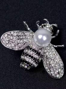 1 pieza Broche elegante de abeja para mujer, clip de chal con rhinestones de moda