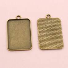 5 Stücke 23x33mm Cabochon Rechteck Anhänger Blanko Basiseinfassung Schale Einzel-/Doppelseite DIY Schmuckzubehör