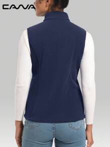 Cavva Women's Fleece Vest Outerwear Sleeveless Lightweight Zip Jackets Warm Soft Vests With Zipper Pockets Sports Office Outdoor Activities Party Camping Riding Hiking,Winter
