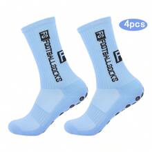4 Pares de Calcetines de Deporte con Puntos de Silicona Antideslizantes, Adecuados para Fútbol, Correr, Ciclismo, Senderismo