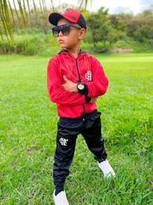 Conjunto Mengo Fla Mengão de Inverno Vermelho Tamanho 2 ao 14