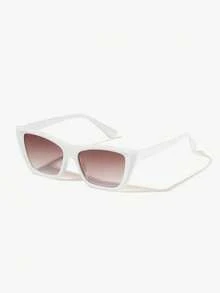1 PC Women's Acrylic Casual Cat Eye Fashion White Glasses, Suitable For Holiday Outing, Holiday Gifts, And Daily Wear - Multicolor - View 3