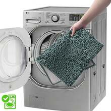 Green Bathroom Rugs - 3 Piece Chenille Bath Mat Set, Non-Slip, Absorbent Plush Bath Mats For Tub, Shower - Green - View 10