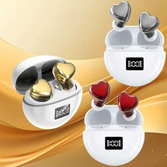 可爱迷你心形无线耳机，心形无线音乐耳机，ins风心形无线运动耳机，兼容苹果安卓手机，特殊心形TWS无线耳塞，人体工学迷你心形设计，环绕立体声，ANC ENC双重降噪，触控，含充电盒，多种颜色可选，送给女性的最佳礼物