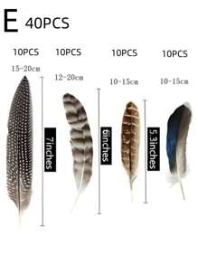 24pcs/4 Styles Natural Spotted Feathers, 6-8 Inches, Bulk Craft Supplies For Clothing, Jewelry, DIY Decoration