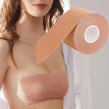 1 Roll, Anti-Glare Stickers, Anti-Expansion And Gathered Chest Elastic Fabric Muscle Stickers, Invisible Lifting Breast Stickers, Sheet Bandage Stickers, Nipple Cover Breathable Breast Lift Belt, Can Tighten Your Chest, Suitable For A-E Cup Large Breasts! Plus A Firm Non-Stick Seamless Cover, Reusable Self-Adhesive Silicone Stickers, Women's Non-Stick Nipple Cover, A Must-Have In Summer, A Good Gift For Yourself!