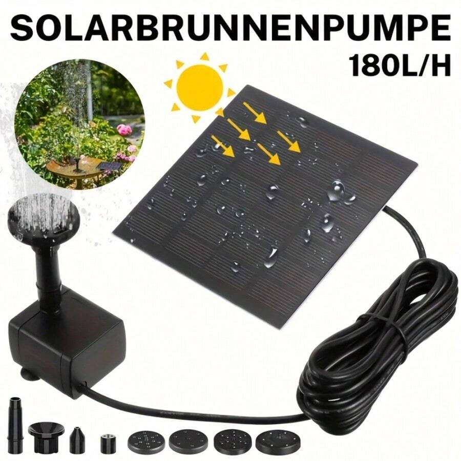 AISITIN 1.5W Solar Fountain Bird Bathing Fountain Bird Feeding Appliance With 8 Nozzles Split Type DIY Suitable For Garden, Pool, Courtyard Decoration - 1.5W - 查看 1