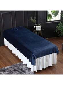 TOEDO 120厘米 x 220厘米 纯色天鹅绒美容院SPA按摩床单，柔软保暖，带孔 - 彩色 - 查看 8